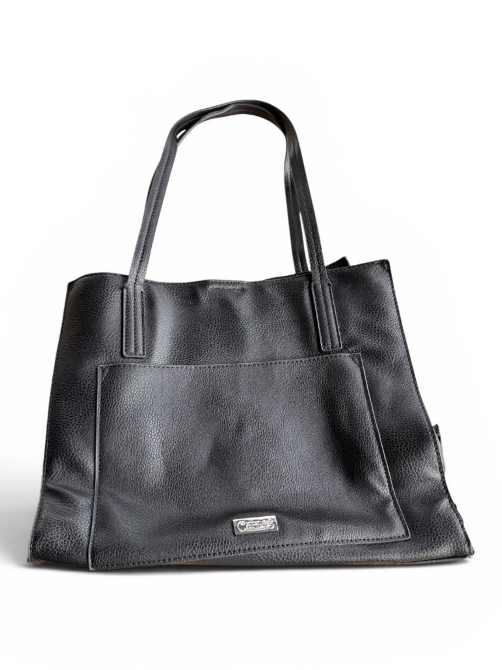 Carlos by Carlos Santana Black Genuine Leather Tote Shoulder Bag EUC